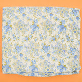 Off-White, Blue + Green Paisley Print Lightweight Woven Fabric - 72" x 72"