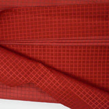 Red Grid Jacquard Woven Upholstery Fabric - 59" x 120"
