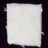 Off-White Organza Fabric with Tufted Tassels - 54" x 232"