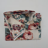 Beige, Pink + Green Floral Print Woven Fabric with Stain-Resistant Coating - 55" x 124"