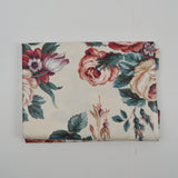 Beige, Pink + Green Floral Print Woven Fabric with Stain-Resistant Coating - 55" x 124"