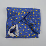 Blue + Yellow Geometric Floral Print Woven Canvas Fabric - 55" x 116"