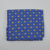 Blue + Yellow Geometric Floral Print Woven Canvas Fabric - 55" x 116"
