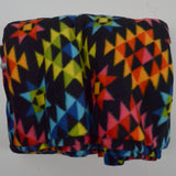 Rainbow Geometric Southwestern Print Fleece Fabric - 62" x 102"
