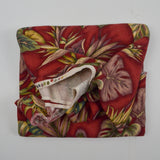 Red + Green Leaf Print Crepe Woven Drapery Fabric - 54" x 58"