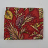 Red + Green Leaf Print Crepe Woven Drapery Fabric - 54" x 58"