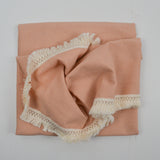 Light Pink Woven Fabric with White Tassel Fringe - 43" x 60"