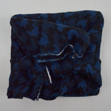 Blue + Black Houndstooth Print Fleece Fabric - 42" x 72" + Extra