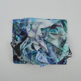 Blue, Green + White Abstract Shape Print Lightweight Woven Fabric - 57" x 90"