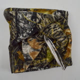 Brown + Green Tree Camo Print Fleece Fabric - 52" x 60"