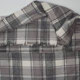 Gray + White Plaid Brushed Flannel Woven Fabric - 44" x 96"