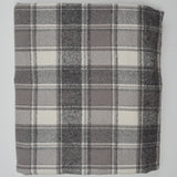 Gray + White Plaid Brushed Flannel Woven Fabric - 44" x 96"