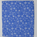 Blue + White Snowflake Print Quilting Weight Woven Fabric - 44" x 74"