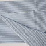 Gray + Blue Stripe Shirt Weight Woven Fabric - 45" x 86"