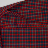 Red, Navy Blue + White Plaid Lightweight Woven Fabric - 44" x 88"
