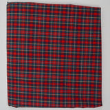 Red, Navy Blue + White Plaid Lightweight Woven Fabric - 44" x 88"