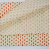 Off-White + Orange Geometric Motif Print Canvas Woven Fabric - 48" x 136"