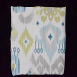White, Green, Gray + Blue Abstract Geometric Print Woven Upholstery Fabric - 54" x 100"
