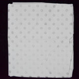 White + Silver Glitter Polka Dot Print Quilting Weight Woven Fabric - 44" x 132"