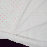 White + Pink Polka Dot Print Brushed Flannel Fabric - 19" x 176"