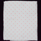 White + Pink Polka Dot Print Brushed Flannel Fabric - 19" x 176"