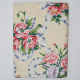 Beige, Pink, Green + Blue Floral Print Stain Resistant Woven Drapery + Upholstery Fabric - 52" x 112"