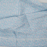 Blue, White + Pink Floral Print Quilting Weight Woven Fabric - 19" x 136"