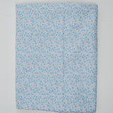 Blue, White + Pink Floral Print Quilting Weight Woven Fabric - 19" x 136"