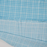 Blue + White Plaid Print Puckered Woven Fabric - 44" x 126"