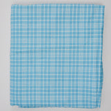 Blue + White Plaid Print Puckered Woven Fabric - 44" x 126"