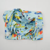 Surfing Dog Illustration Print Brushed Flannel Fabric - 43" x 144"