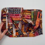Jewel Tone Ornate Book Spine Print Quilting Weight Woven Fabric - 44" x 108"