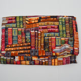 Jewel Tone Ornate Book Spine Print Quilting Weight Woven Fabric - 44" x 108"
