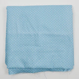 Light Blue + White Polka Dot Print Quilting Cotton Fabric - 45" x 76"
