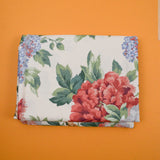 Beige, Green, Red + Blue Large Floral Print Woven Upholstery or Drapery Fabric - 70" x 70"