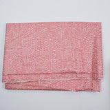 Red, Pink + White Scalloped Print Stain Resistant-Coated Woven Drapery Fabric - 50" x 82"