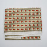 Beige, Orange + Brown Pineapple Stripe Print Woven Fabric - 35" x 120"