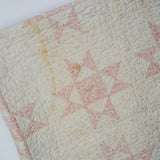White + Light Pink Floral Ohio Star Quilt - 47" x 47"
