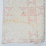 White + Light Pink Floral Ohio Star Quilt - 47" x 47"