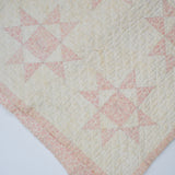 White + Light Pink Floral Ohio Star Quilt - 47" x 47"