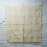 White + Light Pink Floral Ohio Star Quilt - 47" x 47"