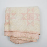 White + Light Pink Floral Ohio Star Quilt - 47" x 47"
