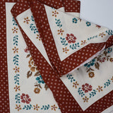 Floral + Fruit Stencil Panel Print Quilting Weight Woven Fabric - 44" x 174"