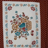 Floral + Fruit Stencil Panel Print Quilting Weight Woven Fabric - 44" x 174"