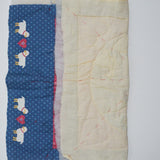 Blue, Red + White Farm Scene Unfinished Quilt Panel - 17" x 20"