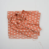 Orange, White + Green Sheep Print Quilting Weight Woven Fabric - 39" x 45"