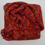 Red, Orange + Brown Textured Thick Knit Fabric - 66" x 104"