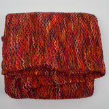 Red, Orange + Brown Textured Thick Knit Fabric - 66" x 104"