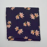 Navy Blue, Pink + Yellow Floral Print Flowy Woven Fabric - 58" x 136"