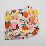 White, Orange, Yellow + Pink Citrus Print Drapey Woven Apparel Fabric - 44" x 156"
